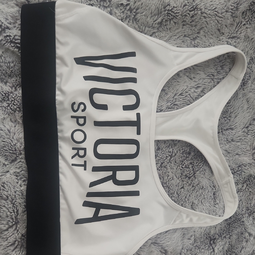 Victoria's Secret White and Black Sports Bra